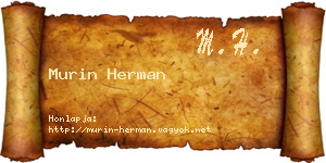 Murin Herman névjegykártya